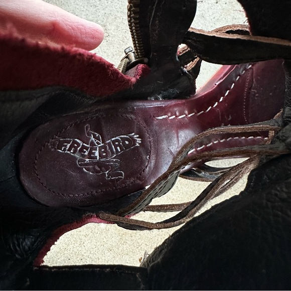 Freebird by Steven Shoes Tiara Wine Leather Booties Women’s Size 7 - Picture 6 of 13